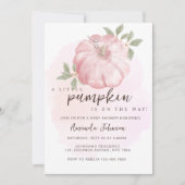 Invitation Baby shower d'automne rose Petit Citrouille (Devant)