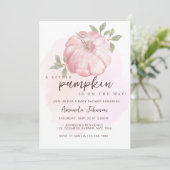 Invitation Baby shower d'automne rose Petit Citrouille (Debout devant)