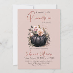 Invitation Baby shower d'automne rose rose pâle Citrouille do