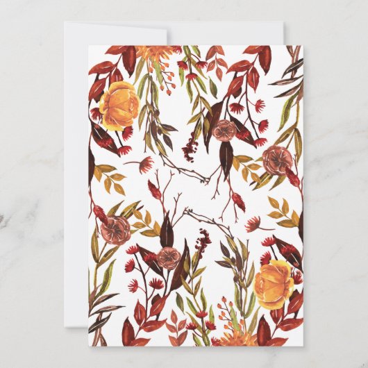 Invitation Baby shower d'automne rustique (Dos)