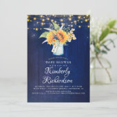 Invitation Baby shower d'automne rustique de la Marine Blue S (Debout devant)