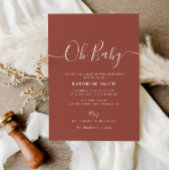 Invitation baby shower d'automne rustique en terre cuite