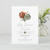 Invitation BABY SHOWER d'automne Succulent de l'AVA Terracott (Debout devant)