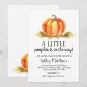 Invitation Baby shower d'automne, un petit shower de bébé cit (Devant / Derrière)