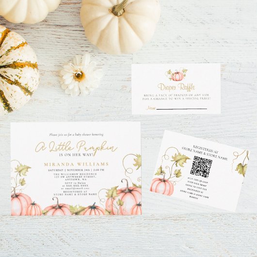 Invitation Baby shower d'automne Un peu citrouille