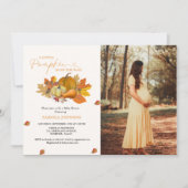Invitation Baby shower d'automne un peu citrouille (Devant)
