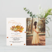 Invitation Baby shower d'automne un peu citrouille (Debout devant)