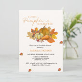 Invitation Baby shower d'automne un peu citrouille (Debout devant)