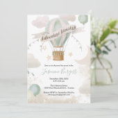 Invitation Baby shower d'aventure à ballon à air c (Debout devant)