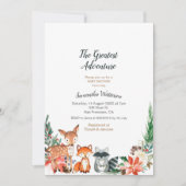 Invitation Baby shower d'aventure animale rustique (Devant)