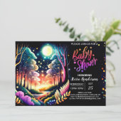 Invitation Baby shower d'aventure aux lucioles (Debout devant)