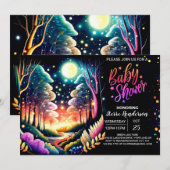 Invitation Baby shower d'aventure aux lucioles (Devant / Derrière)