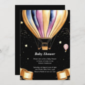 Invitation Baby shower d'aventure avec ballon à air chaud (Devant / Derrière)