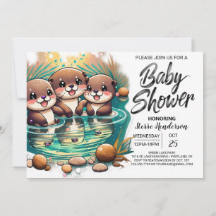 Invitation Baby shower d'aventure Boho Otter