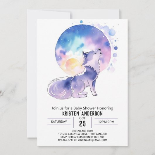 Invitation Baby shower d'aventure de Baby Wolf (Devant)