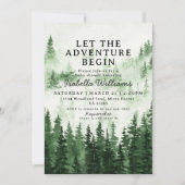 Invitation Baby shower d'aventure de Misty Forest (Devant)