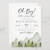 Invitation Baby shower d'aventure | Forêt (Devant / Derrière)