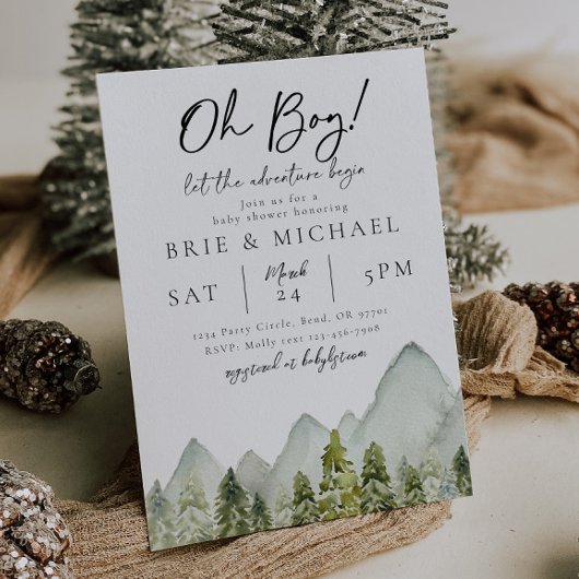 Invitation Baby shower d'aventure | Forêt