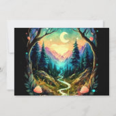 Invitation Baby shower d'aventure magique en bois mou (Dos)