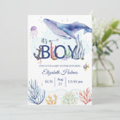 Invitation Baby shower d'aventure nautique aquarelle (Debout devant)