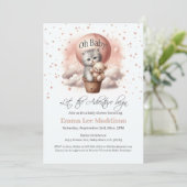 Invitation Baby shower d'aventure Oh Baby Kitten Balloon (Debout devant)