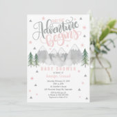 Invitation Baby shower d'aventure pour filles (Debout devant)