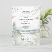 Invitation Baby shower d'aventure rustique (Debout devant)