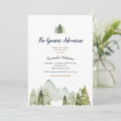 Invitation Baby shower d'aventure Rustique (Debout devant)