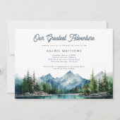 Invitation Baby shower d'aventure rustique Forest Mountain (Devant)