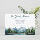 Invitation Baby shower d'aventure rustique Forest Mountain (Debout devant)