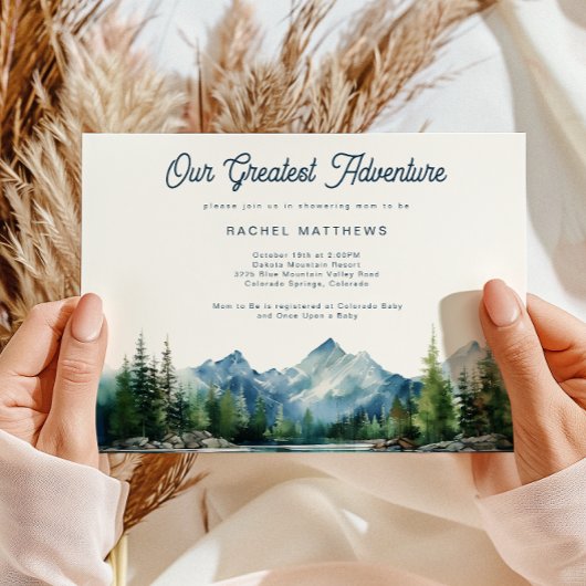 Invitation Baby shower d'aventure rustique Forest Mountain