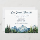 Invitation Baby shower d'aventure rustique Forest Mountain (Devant)