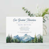 Invitation Baby shower d'aventure rustique Forest Mountain (Debout devant)