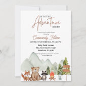 Invitation Baby shower d'aventure Rustique Woodland Animaux (Devant)