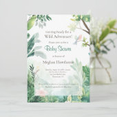 Invitation Baby shower d'aventure sauvage Jungle Path (Debout devant)