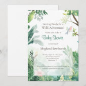 Invitation Baby shower d'aventure sauvage Jungle Path (Devant / Derrière)