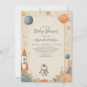 Invitation Baby shower d'aventure spatial (Devant)