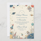 Invitation Baby shower d'aventure spatiale (Devant)