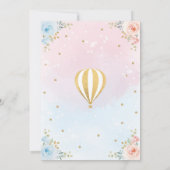 Invitation Baby shower d'aventure Twins Hot Air Balloon (Dos)