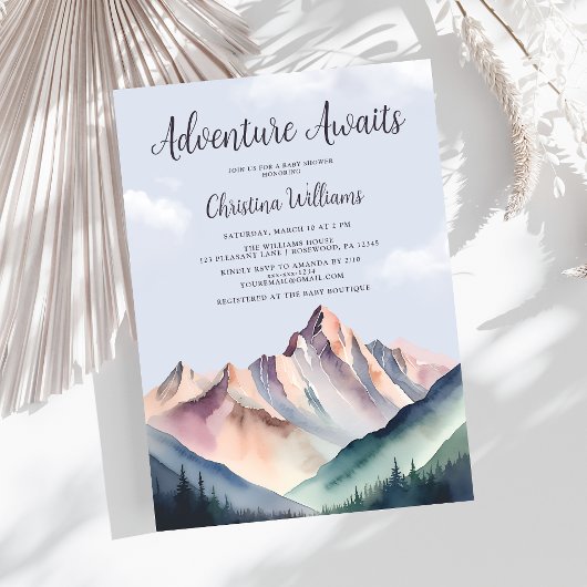 Invitation Baby shower d'aventure Woodland