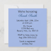 Invitation Baby shower D'Aventures Sous-Marines Garçon Ou Fil (Dos)