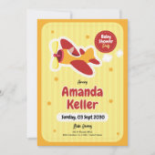 Invitation Baby shower d'avion (Devant)