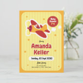 Invitation Baby shower d'avion (Debout devant)