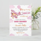 Invitation Baby shower d'avion (Debout devant)