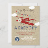 Invitation Baby shower d'avion (Devant)