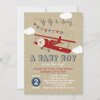 Invitation Baby shower d'avion