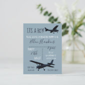 Invitation Baby shower d'avion (Debout devant)