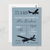 Invitation Baby shower d'avion (Devant / Derrière)