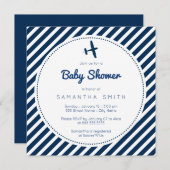 Invitation Baby shower d'avion (Devant / Derrière)