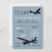 Invitation Baby shower d'avion (Devant)